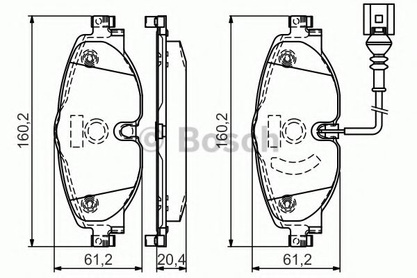 BOSCH 0 986 TB3 166 Тормозные колодки передний мост для VOLKSWAGEN (Фольксваген) BOSCH 0 986 TB3 166 Тормозные колодки передний мост для VOLKSWAGEN (Фольксваген)