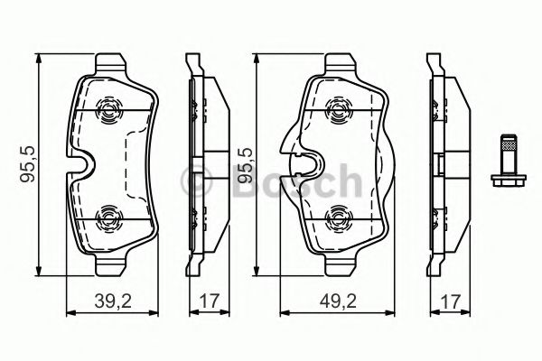 BOSCH 0 986 TB3 171 Тормозные колодки задний мост для MINI MINI CLUBVAN (Мини Мини cлубvан) BOSCH 0 986 TB3 171 Тормозные колодки задний мост для MINI MINI CLUBVAN (Мини Мини cлубvан)