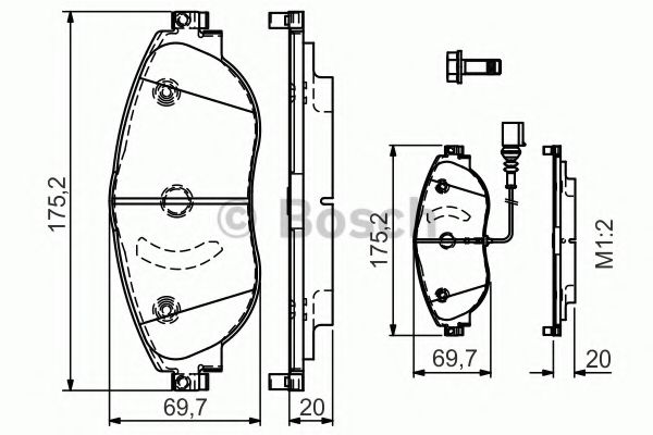 BOSCH 0 986 TB3 175 Тормозные колодки передний мост для VOLKSWAGEN (Фольксваген) BOSCH 0 986 TB3 175 Тормозные колодки передний мост для VOLKSWAGEN (Фольксваген)