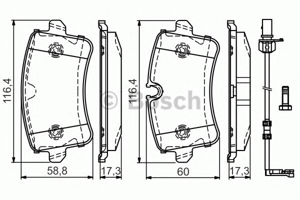 BOSCH 0 986 TB3 177 Тормозные колодки задний мост для AUDI A7 (Ауди А7) BOSCH 0 986 TB3 177 Тормозные колодки задний мост для AUDI A7 (Ауди А7)