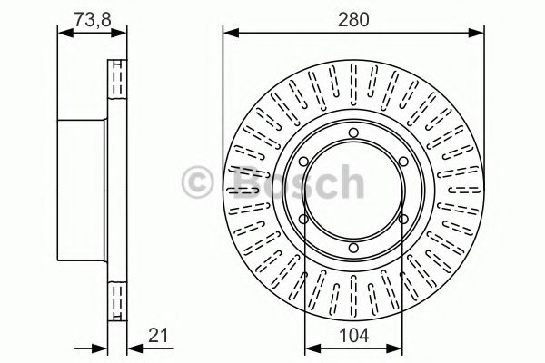 BOSCH 0 986 479 T70 Тормозной диск передний мост для GAZ (Газ) BOSCH 0 986 479 T70 Тормозной диск передний мост для GAZ (Газ)