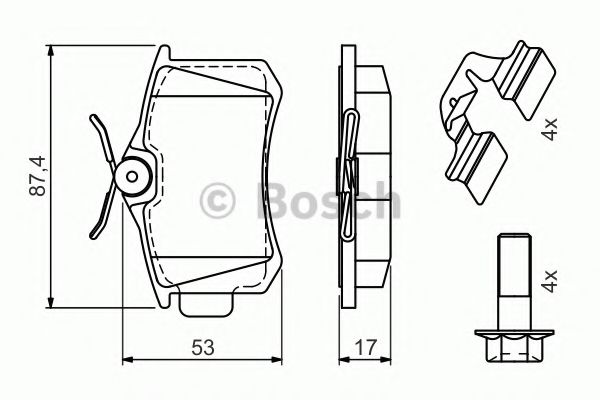 BOSCH 0 986 494 596 Тормозные колодки для SEAT TOLEDO (Сеат Толэдо) BOSCH 0 986 494 596 Тормозные колодки для SEAT TOLEDO (Сеат Толэдо)
