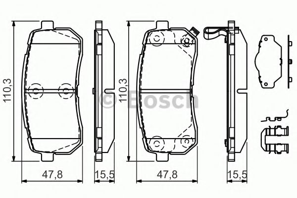 BOSCH 0 986 494 608 Тормозные колодки для HYUNDAI MONTANA (Хендай Монтана) BOSCH 0 986 494 608 Тормозные колодки для HYUNDAI MONTANA (Хендай Монтана)