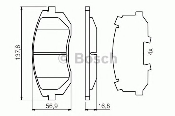 BOSCH 0 986 494 653 Тормозные колодки для SUBARU LEGACY V (Субару Легаси 5)