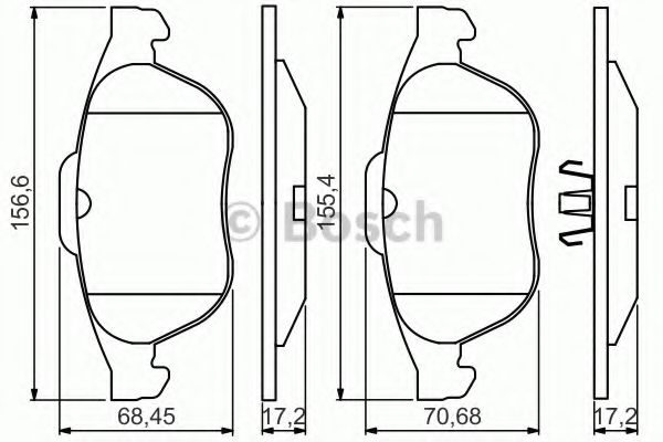 BOSCH 0 986 495 264 Тормозные колодки для RENAULT LAGUNA II (Рено Лагуна 2) BOSCH 0 986 495 264 Тормозные колодки для RENAULT LAGUNA II (Рено Лагуна 2)