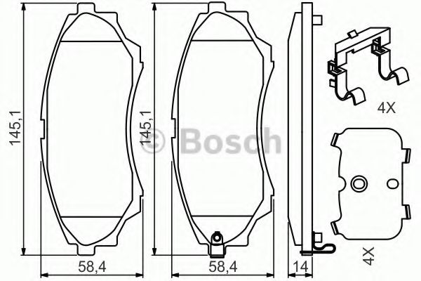 BOSCH 0 986 494 587 Тормозные колодки для MAZDA PROCEED/DRIFTER (Мазда Просид/дрифтэр) BOSCH 0 986 494 587 Тормозные колодки для MAZDA PROCEED/DRIFTER (Мазда Просид/дрифтэр)