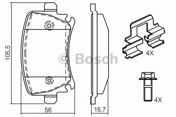 BOSCH 0 986 494 595 Тормозные колодки для SEAT ALTEA (Сеат Алтэа) BOSCH 0 986 494 595 Тормозные колодки для SEAT ALTEA (Сеат Алтэа)