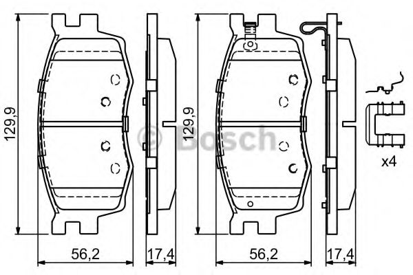 BOSCH 0 986 494 617 Тормозные колодки для HYUNDAI I20 (Хендай И20) BOSCH 0 986 494 617 Тормозные колодки для HYUNDAI I20 (Хендай И20)