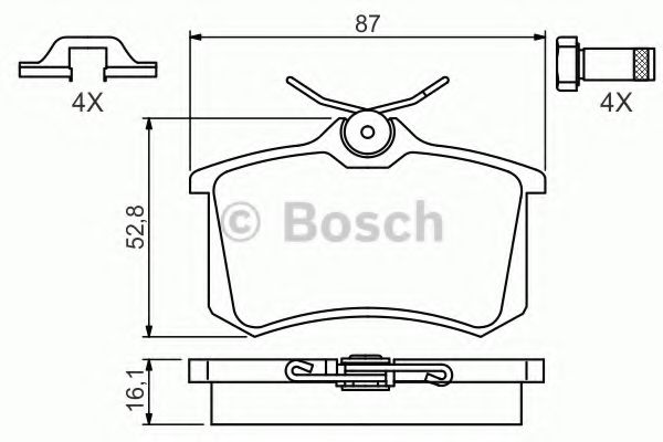 BOSCH 0 986 494 621 Тормозные колодки для AUDI TT (Ауди Тт) BOSCH 0 986 494 621 Тормозные колодки для AUDI TT (Ауди Тт)