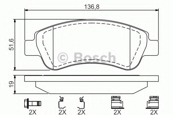 BOSCH 0 986 494 623 Тормозные колодки для PEUGEOT 207 (Пежо 207) BOSCH 0 986 494 623 Тормозные колодки для PEUGEOT 207 (Пежо 207)