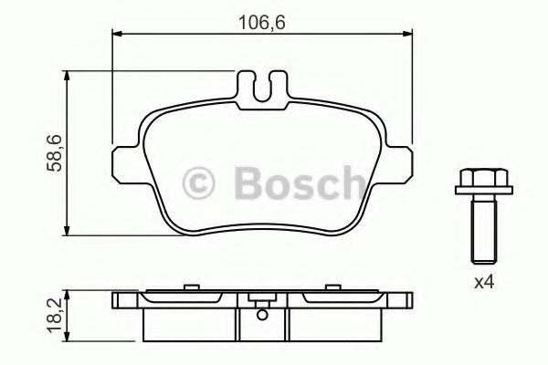 BOSCH 0 986 494 664 Тормозные колодки для MERCEDES-BENZ SLK (Мэрcэдэс-бэнз Слк) BOSCH 0 986 494 664 Тормозные колодки для MERCEDES-BENZ SLK (Мэрcэдэс-бэнз Слк)
