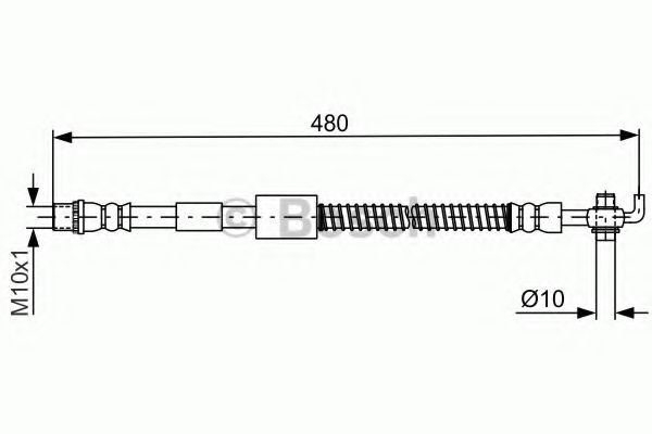 BOSCH 1 987 481 686 Тормозной шланг для PEUGEOT 308 CC (Пежо 308 сс) BOSCH 1 987 481 686 Тормозной шланг для PEUGEOT 308 CC (Пежо 308 сс)