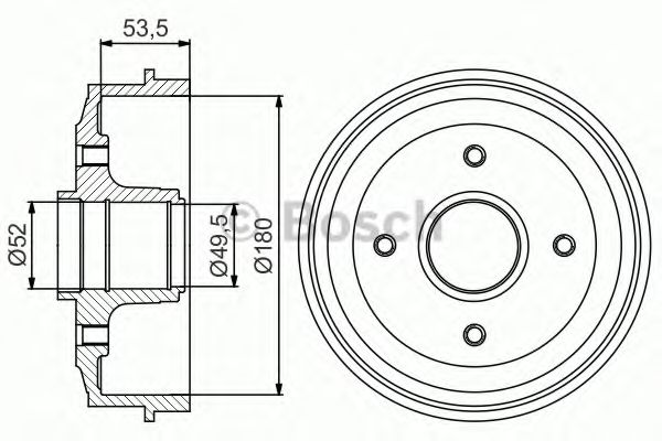 BOSCH 0 986 477 153 Тормозной барабан для PEUGEOT 205 II (Пежо 205 2) BOSCH 0 986 477 153 Тормозной барабан для PEUGEOT 205 II (Пежо 205 2)