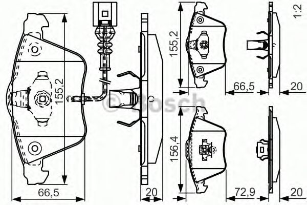 BOSCH 0 986 TB3 196 Тормозные колодки для VOLKSWAGEN PASSAT CC (Фольксваген Пассат сс) BOSCH 0 986 TB3 196 Тормозные колодки для VOLKSWAGEN PASSAT CC (Фольксваген Пассат сс)