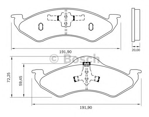 BOSCH 0 986 BB0 586 Тормозные колодки для DODGE DAKOTA (Додж Дакота) BOSCH 0 986 BB0 586 Тормозные колодки для DODGE DAKOTA (Додж Дакота)