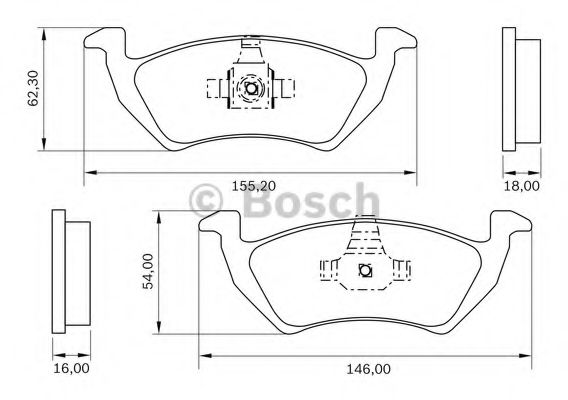 BOSCH 0 986 BB0 976 Тормозные колодки для VOLKSWAGEN GOL (Фольксваген Гол) BOSCH 0 986 BB0 976 Тормозные колодки для VOLKSWAGEN GOL (Фольксваген Гол)
