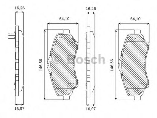 BOSCH F 03B 050 191 Тормозные колодки для DODGE JOURNEY (Додж Жоурнэъ) BOSCH F 03B 050 191 Тормозные колодки для DODGE JOURNEY (Додж Жоурнэъ)