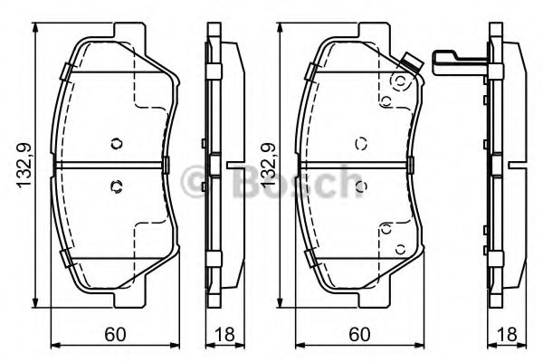 BOSCH 0 986 494 691 Тормозные колодки для HYUNDAI FLUIDIC ELANTRA (Хендай Флуидиc элантра) BOSCH 0 986 494 691 Тормозные колодки для HYUNDAI FLUIDIC ELANTRA (Хендай Флуидиc элантра)