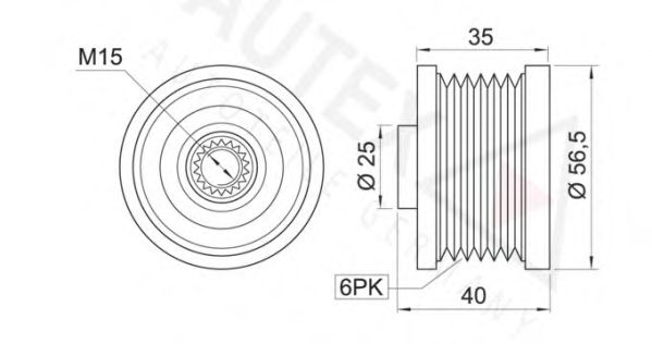 AUTEX 654291 Механизм свободного хода генератора для NISSAN PRIMERA (Ниссан Примера) AUTEX 654291 Механизм свободного хода генератора для NISSAN PRIMERA (Ниссан Примера)