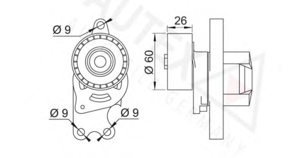 AUTEX 654082 Натяжитель ремня, клиновой зубча для CITROËN NEMO (CитроËн Нэмо)