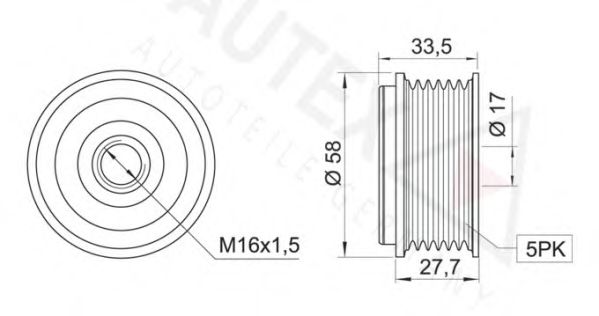 AUTEX 654190 Механизм свободного хода генератора для PORSCHE CAYMAN (Порше Cаъман) AUTEX 654190 Механизм свободного хода генератора для PORSCHE CAYMAN (Порше Cаъман)