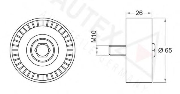 AUTEX 654467 Паразитный ведущий ролик, поликлиновой ремень для AUDI TT (Ауди Тт) AUTEX 654467 Паразитный ведущий ролик, поликлиновой ремень для AUDI TT (Ауди Тт)