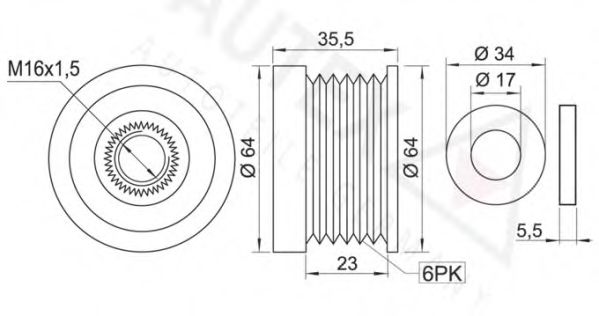 AUTEX 654292 Механизм свободного хода генератора для KIA CARENS II (Киа Каренс 2) AUTEX 654292 Механизм свободного хода генератора для KIA CARENS II (Киа Каренс 2)