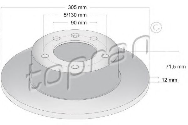 TOPRAN 208 236 Тормозной диск для OPEL MOVANO B (Опель Моvано б) TOPRAN 208 236 Тормозной диск для OPEL MOVANO B (Опель Моvано б)