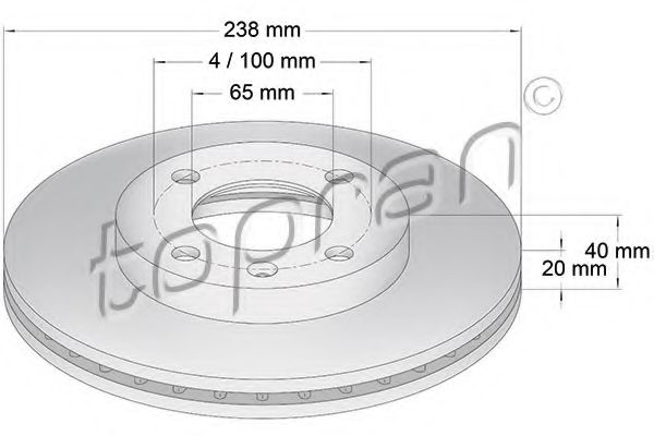 TOPRAN 103 407 Тормозной диск для VOLKSWAGEN JETTA I (Фольксваген Жэтта и) TOPRAN 103 407 Тормозной диск для VOLKSWAGEN JETTA I (Фольксваген Жэтта и)