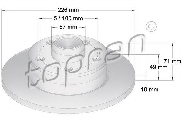 TOPRAN 103 527 Тормозной диск для SEAT TOLEDO (Сеат Толэдо) TOPRAN 103 527 Тормозной диск для SEAT TOLEDO (Сеат Толэдо)