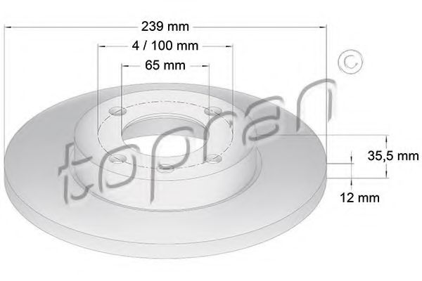 TOPRAN 103 406 Тормозной диск для AUDI 80 (Ауди 80) TOPRAN 103 406 Тормозной диск для AUDI 80 (Ауди 80)