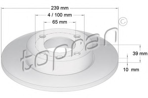 TOPRAN 104 164 Тормозной диск для VOLKSWAGEN JETTA (Фольксваген Жэтта) TOPRAN 104 164 Тормозной диск для VOLKSWAGEN JETTA (Фольксваген Жэтта)