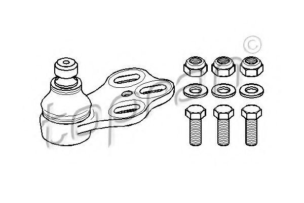 TOPRAN 104 406 Несущий направляющий шарнир для AUDI 90 (Ауди 90) TOPRAN 104 406 Несущий направляющий шарнир для AUDI 90 (Ауди 90)