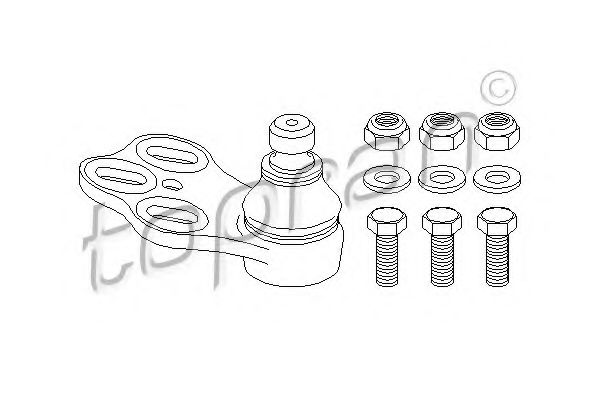 TOPRAN 104 407 Несущий направляющий шарнир для AUDI 90 (Ауди 90) TOPRAN 104 407 Несущий направляющий шарнир для AUDI 90 (Ауди 90)