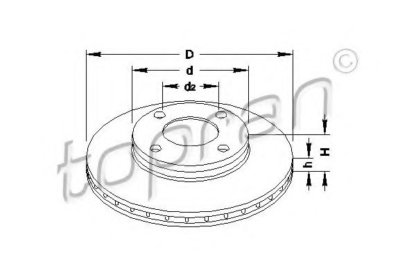 TOPRAN 103 701 Тормозной диск для AUDI 100 (Ауди 100) TOPRAN 103 701 Тормозной диск для AUDI 100 (Ауди 100)