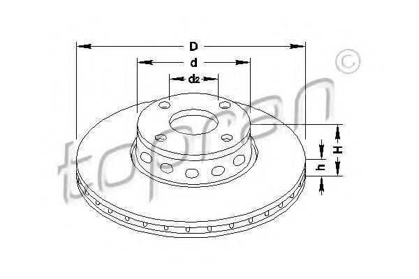 TOPRAN 104 416 Тормозной диск для AUDI 90 (Ауди 90) TOPRAN 104 416 Тормозной диск для AUDI 90 (Ауди 90)