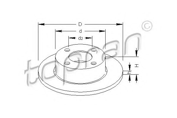 TOPRAN 107 089 Тормозной диск для AUDI 80 (Ауди 80) TOPRAN 107 089 Тормозной диск для AUDI 80 (Ауди 80)