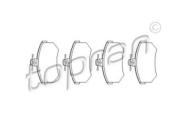 TOPRAN 103 530 Тормозные колодки для AUDI 90 (Ауди 90) TOPRAN 103 530 Тормозные колодки для AUDI 90 (Ауди 90)