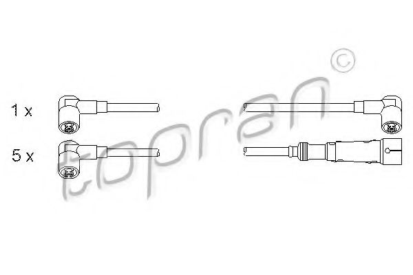 TOPRAN 100 688 Комплект проводов зажигания для VOLKSWAGEN T4 CARAVELLE (Фольксваген Т4 cараvэллэ) TOPRAN 100 688 Комплект проводов зажигания для VOLKSWAGEN T4 CARAVELLE (Фольксваген Т4 cараvэллэ)