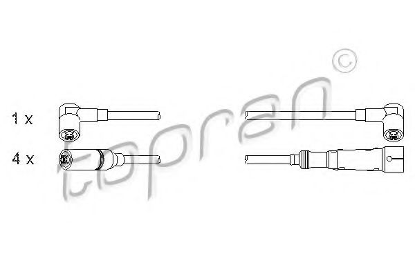 TOPRAN 102 982 Комплект проводов зажигания для AUDI 80 (Ауди 80) TOPRAN 102 982 Комплект проводов зажигания для AUDI 80 (Ауди 80)