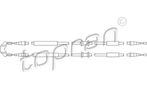 TOPRAN 205 507 Трос, стояночная тормозная система для OPEL (Опель) TOPRAN 205 507 Трос, стояночная тормозная система для OPEL (Опель)