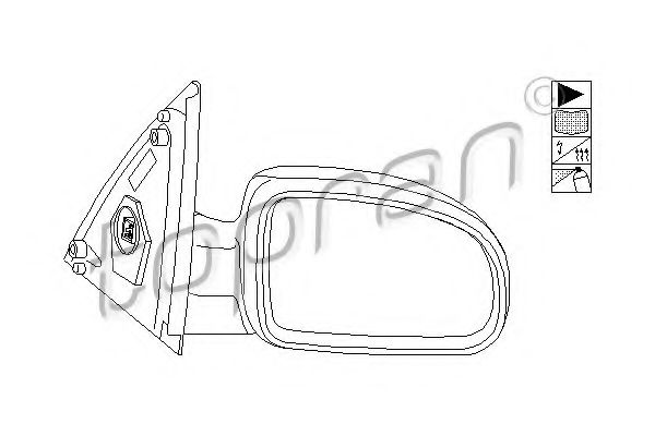 TOPRAN 206 238 Наружное зеркало для OPEL VITA C (Опель Vита c) TOPRAN 206 238 Наружное зеркало для OPEL VITA C (Опель Vита c)