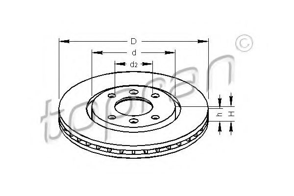 TOPRAN 720 244 Тормозной диск для PEUGEOT 406 (Пежо 406) TOPRAN 720 244 Тормозной диск для PEUGEOT 406 (Пежо 406)