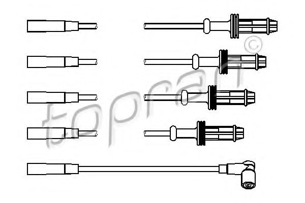 TOPRAN 721 501 Комплект проводов зажигания для PEUGEOT 205 II (Пежо 205 2) TOPRAN 721 501 Комплект проводов зажигания для PEUGEOT 205 II (Пежо 205 2)