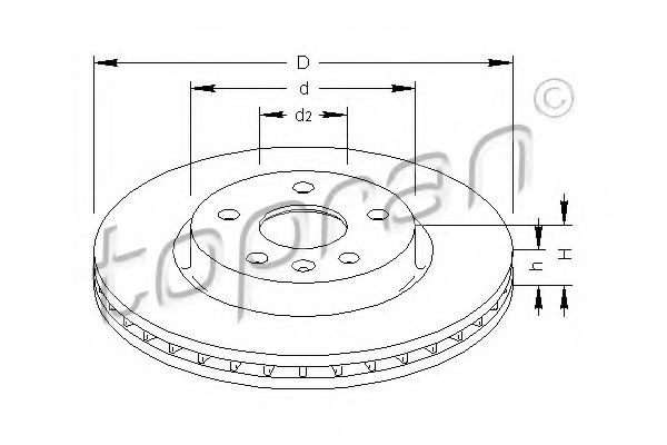 TOPRAN 207 809 Тормозной диск для OPEL (Опель) TOPRAN 207 809 Тормозной диск для OPEL (Опель)