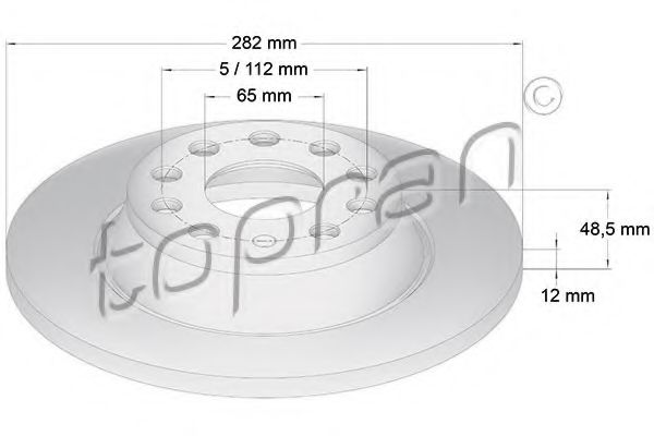 TOPRAN 115 893 Тормозной диск для SEAT (Сеат) TOPRAN 115 893 Тормозной диск для SEAT (Сеат)