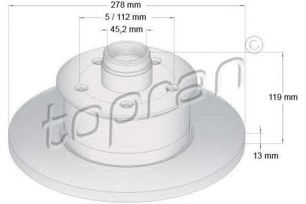 TOPRAN 103 263 Тормозной диск для VOLKSWAGEN VANAGON III (Фольксваген Vанагон 3) TOPRAN 103 263 Тормозной диск для VOLKSWAGEN VANAGON III (Фольксваген Vанагон 3)