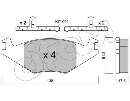CIFAM 822-047-0K Тормозные колодки для VOLKSWAGEN JETTA II (Фольксваген Жэтта 2) CIFAM 822-047-0K Тормозные колодки для VOLKSWAGEN JETTA II (Фольксваген Жэтта 2)