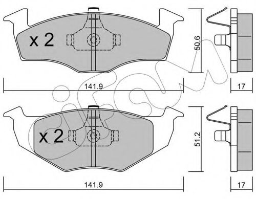 CIFAM 822-206-0 Тормозные колодки для VOLKSWAGEN (Фольксваген) CIFAM 822-206-0 Тормозные колодки для VOLKSWAGEN (Фольксваген)