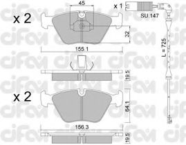 CIFAM 822-207-3K Тормозные колодки для BMW (Бмв) CIFAM 822-207-3K Тормозные колодки для BMW (Бмв)